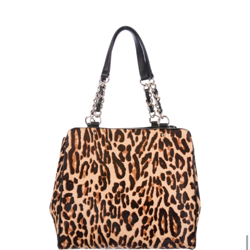 New Kate Spade Crown Point Garcia Leopard Calf Fur Handbag